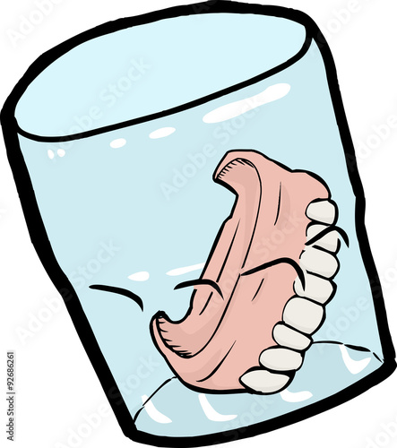 Isolated Cup with Dentures