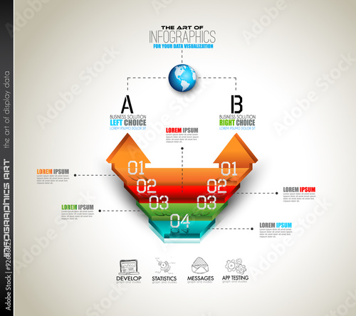 Clean Infographic Layout Template for data and information analysis photo