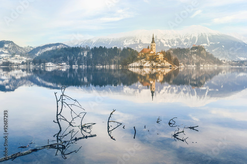 Church of the Assumption on the island in lake Bled