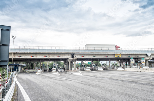 PISA, ITALY - OCTOBER 2, 2015: Interstate turnpike with cars. Au photo