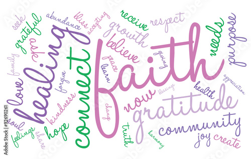 Faith Word Cloud On a White Background. 