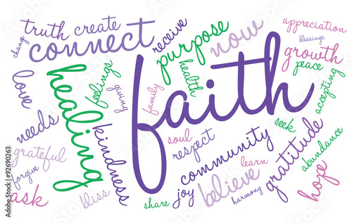 Faith Word Cloud On a White Background. 