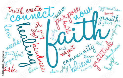 Faith Word Cloud On a White Background. 
