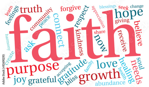 Faith Word Cloud On a White Background. 