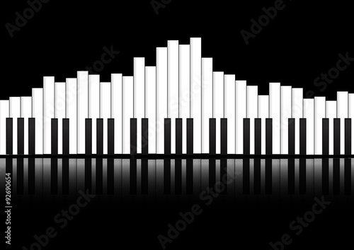 Vector   Piano keyboard equalizer concept background