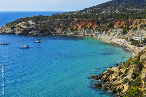 Cala de Hort cove in Ibiza Island, Spain photo