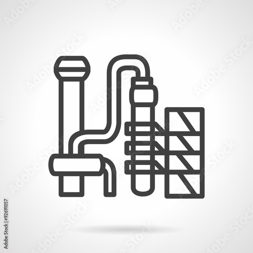 Gasoline factory simple line vector icon