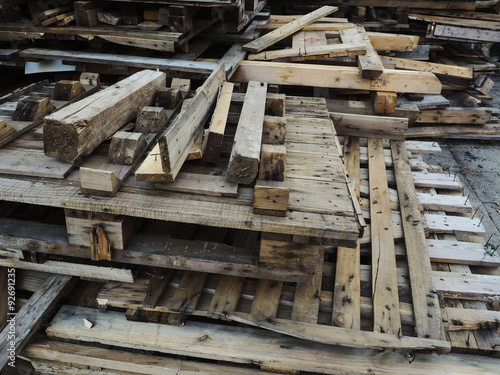 Pile of wood  demolition 