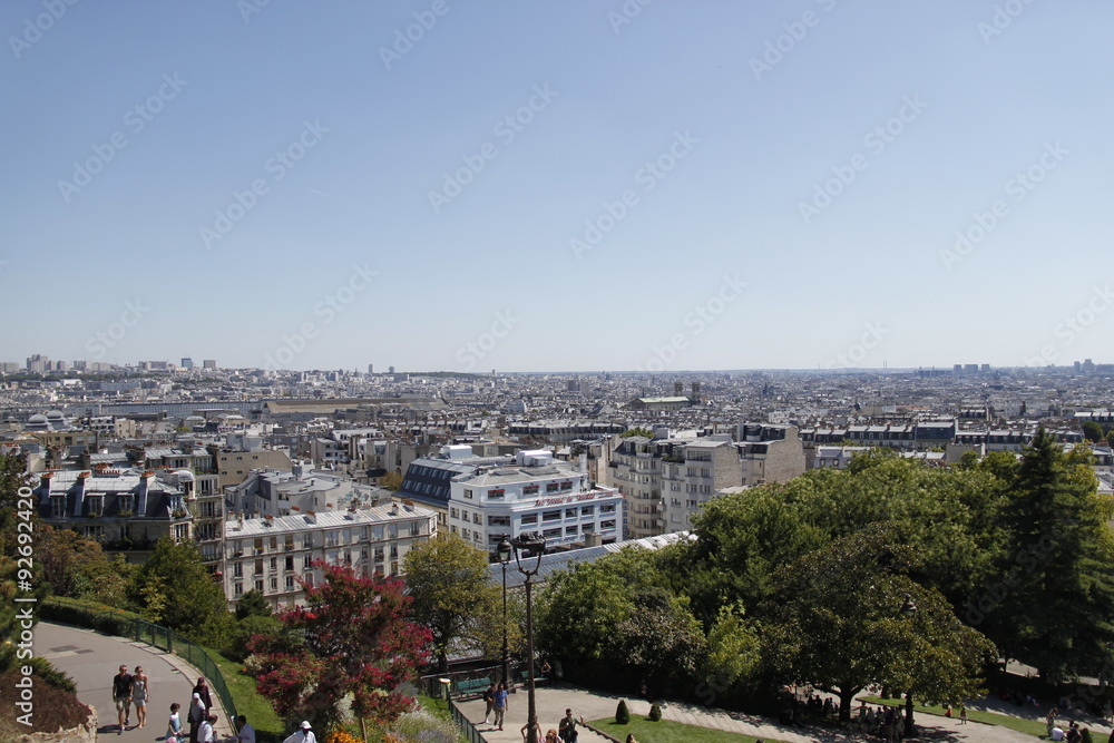 Paysage à Paris, vue depuis la Butte Montmartre