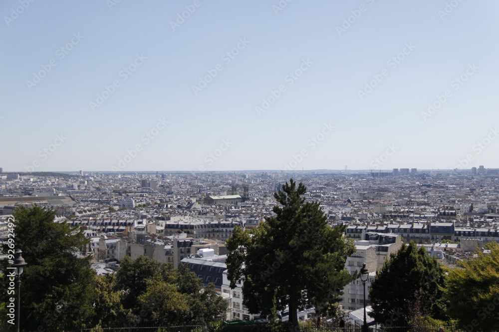 Paysage à Paris, vue depuis la butte Montmartre