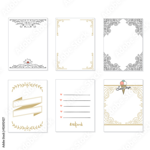 Set of 6 creative journaling cards.