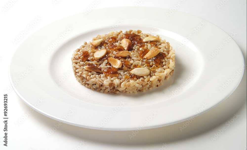Sweet Rice with Almonds and fruit Jam Sweet Rice with Almonds and fruit Jam