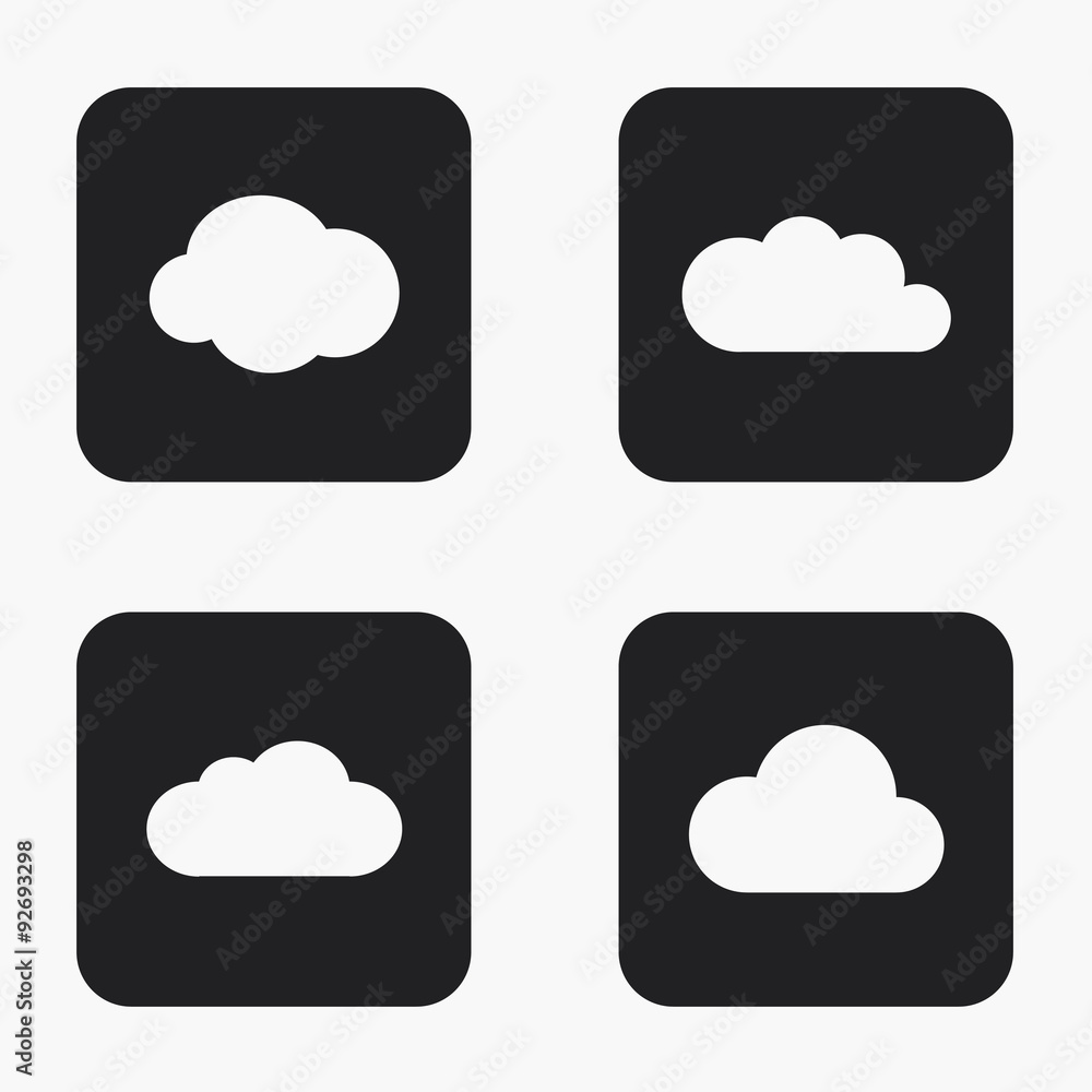 Vector modern cloud icons set Vector modern cloud icons set