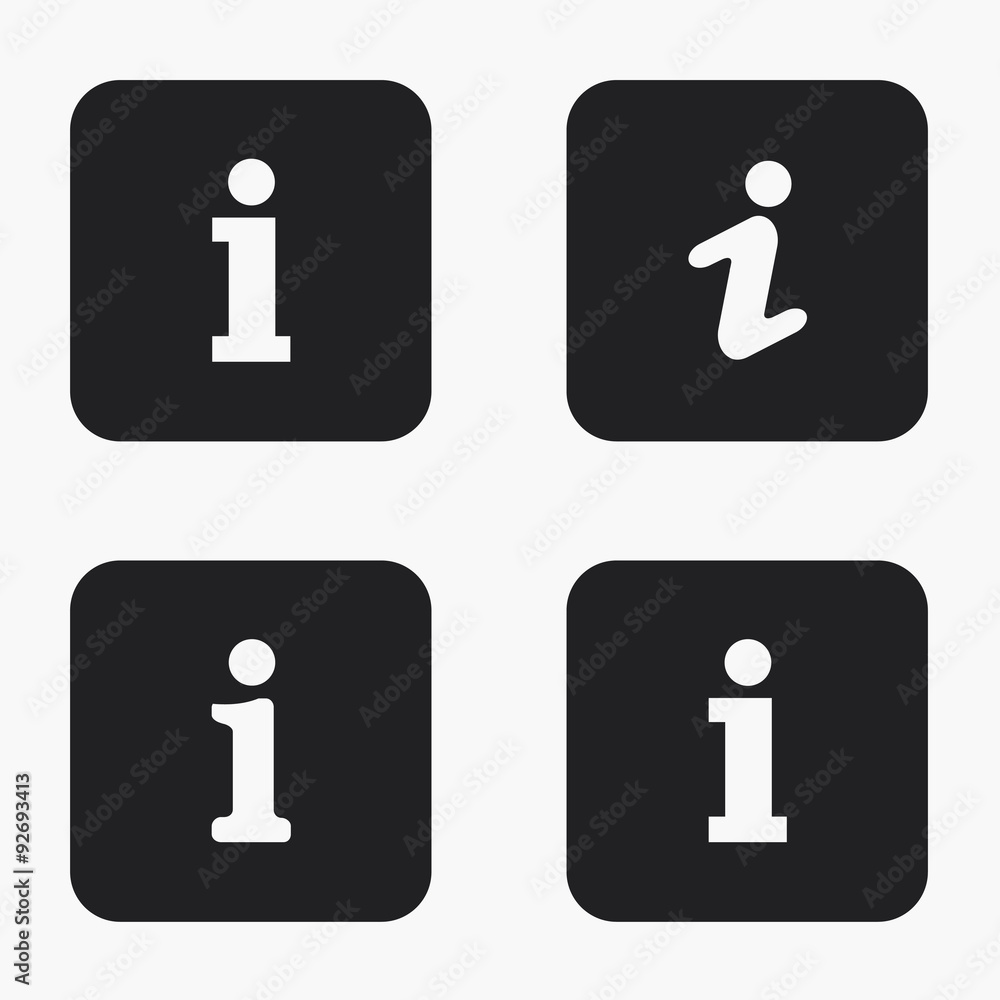 Vector modern information mark icons set Vector modern information mark icons set