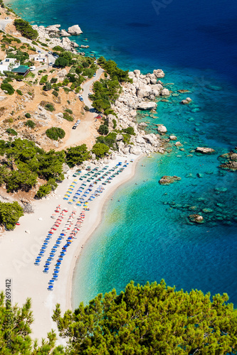 Beautiful Apella beach in Karpathos island. Greece.