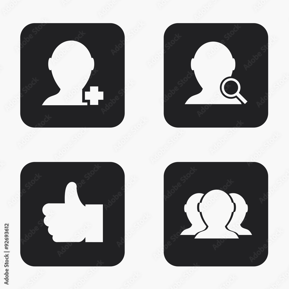 Vector modern social network icons set Vector modern social network icons set