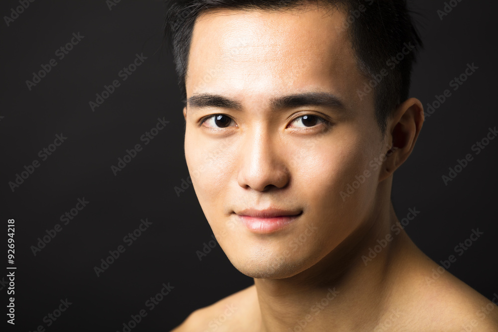 Closeup portrait of attractive young man face Closeup portrait of attractive young man face