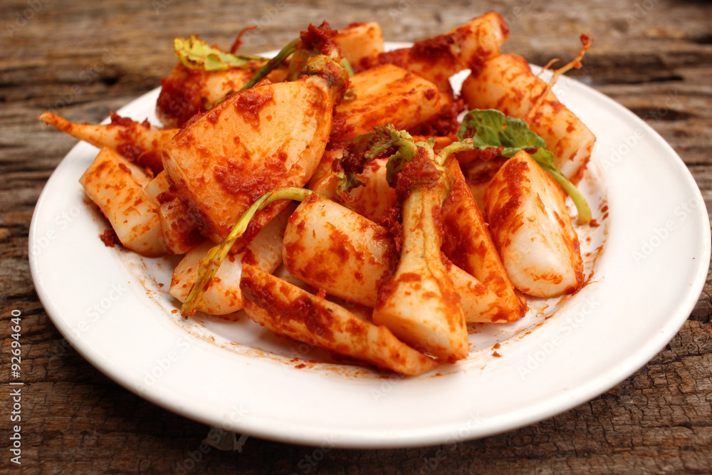 Daikon radishes kimchi korean food