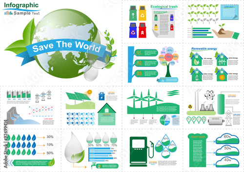Ecology Infographic Elements Vector Illustration