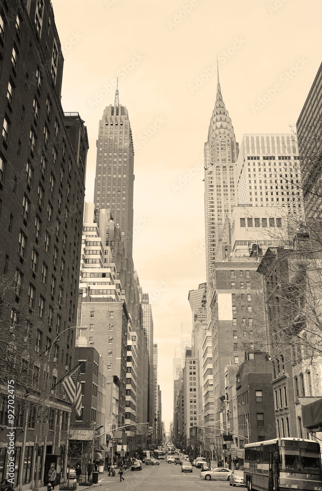 Wunschmotiv: New York City Manhattan street view black and white #92702475