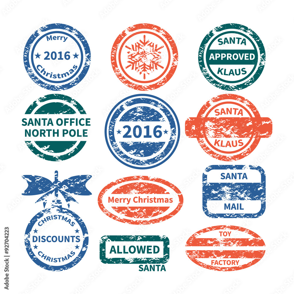 Obraz premium Merry Christmas stamp set