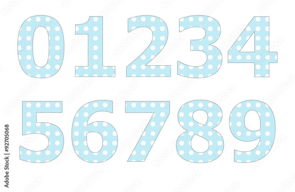 Naklejka premium Polka dot pattern on number 