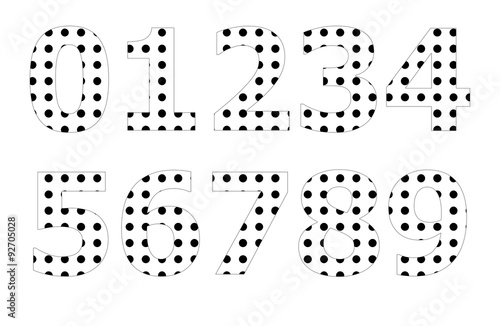 Polka dot pattern on number 