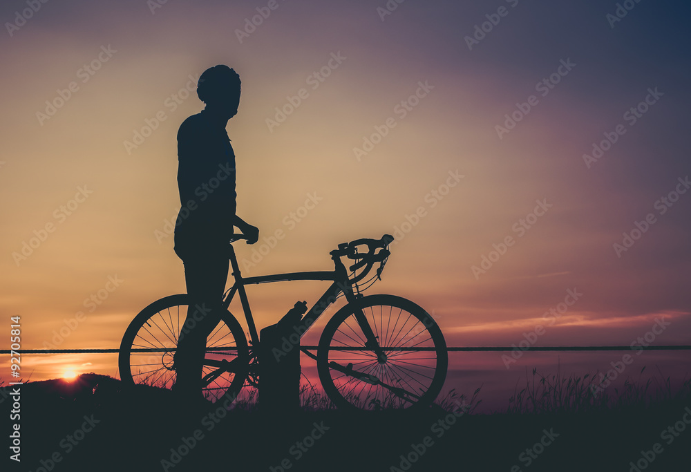 Fototapeta premium man and bicycle