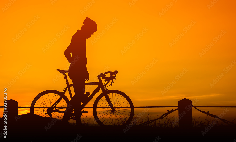 Obraz premium man and bicycle