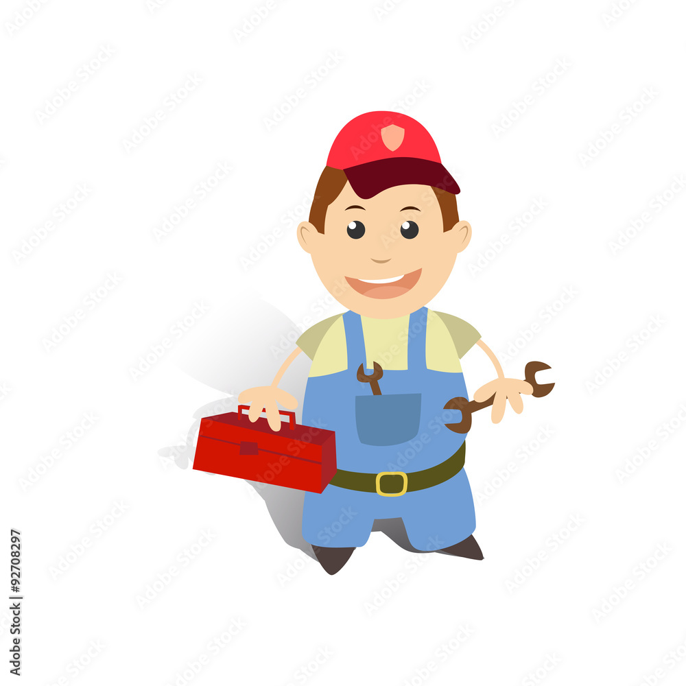 The mechanic in overalls. Profession. The mechanic in overalls. Profession.