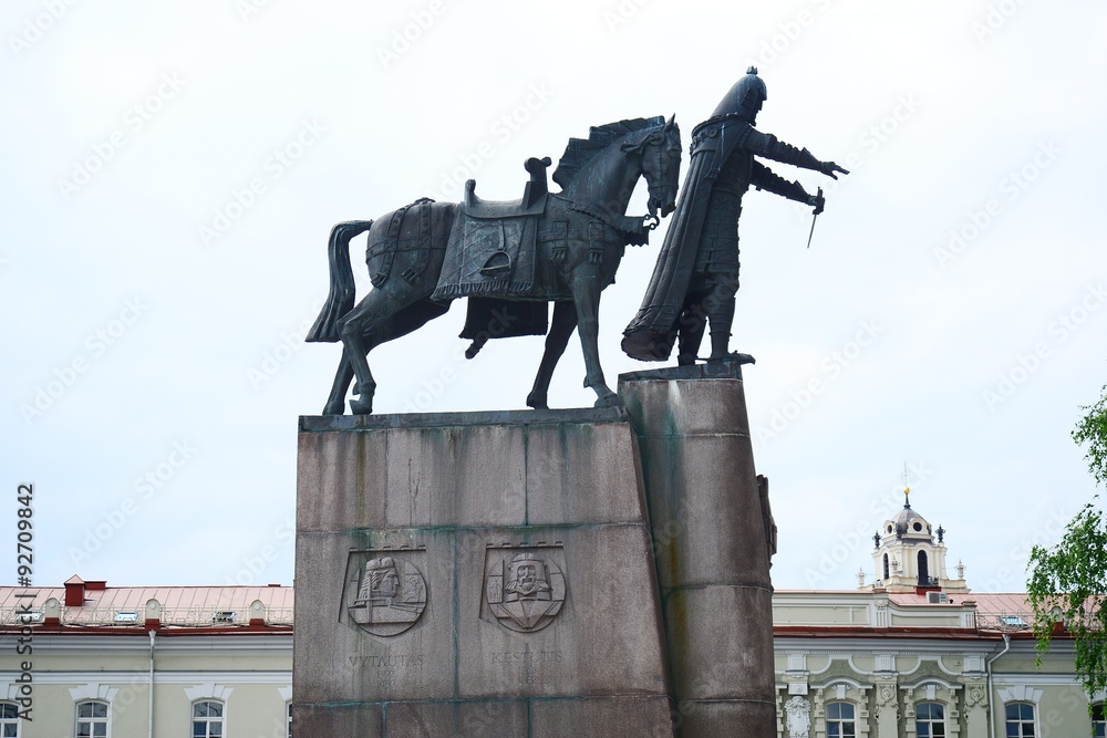Sculpture of Grand Duke Gediminas with Horse in Vilnius city