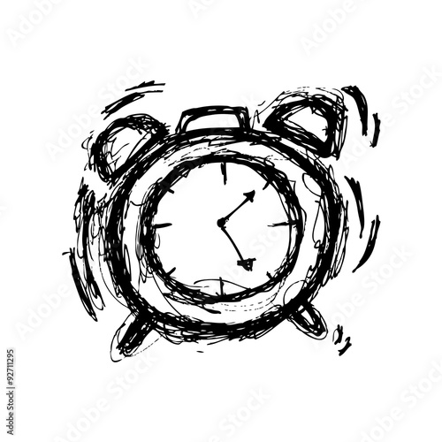 sketchy clock in doodle style