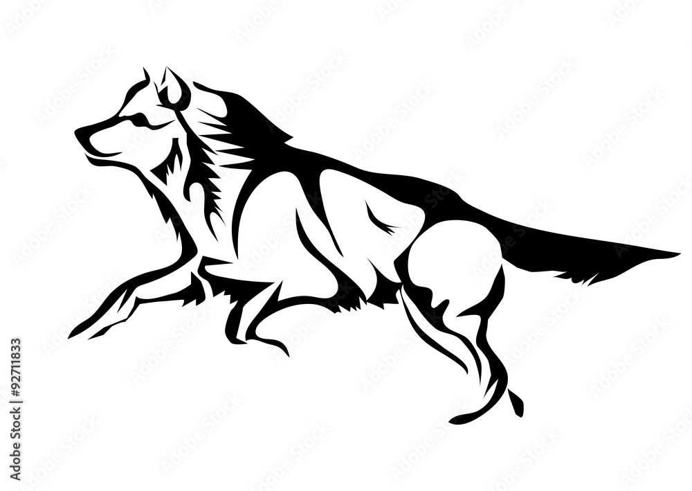 running wolf