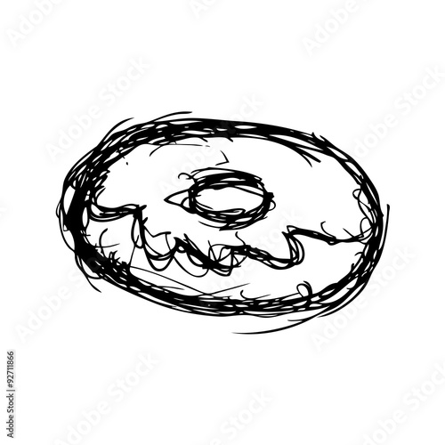 Donut doodle isolated on white background