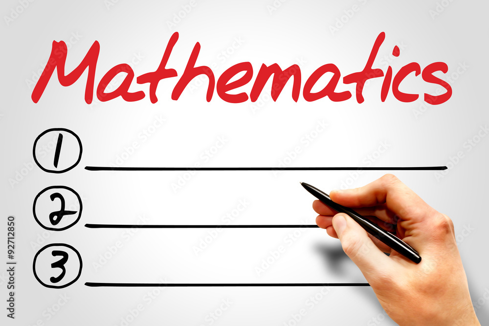 Mathematics blank list, education concept Mathematics blank list, education concept