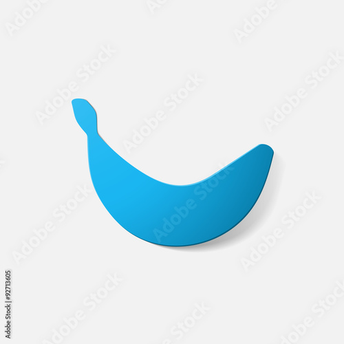 Paper clipped sticker: fruit, banana