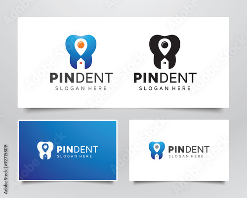 Dental House Pin Logo Template