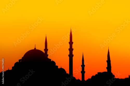 Obraz na płótnie Istanbul Mosque Silhouette w salonie