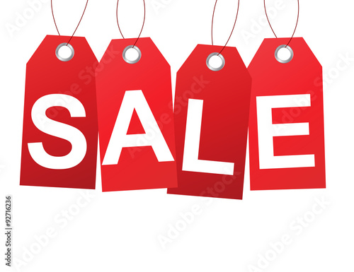 Red sale tags banner design