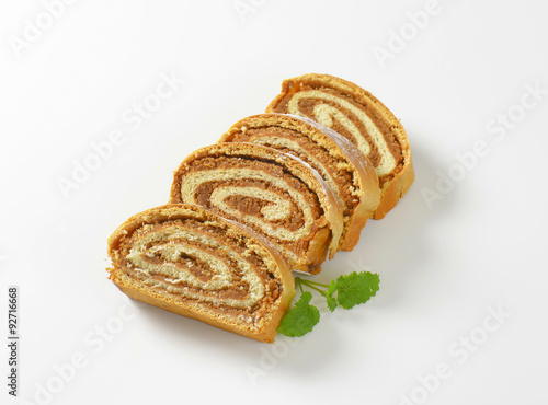 Walnut roll slices