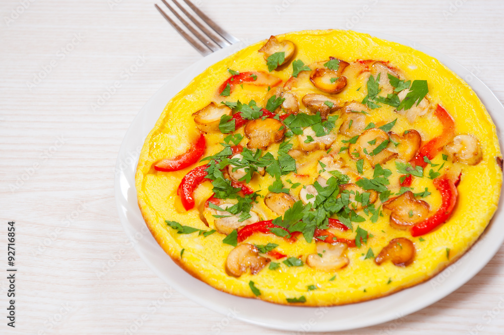 omelet with mushrooms, and vegetables omelet with mushrooms, and vegetables