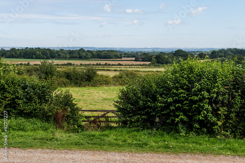 Fences, fields and trees around Sissinghurst / View of the countryside across the fields around Sissinghurst photo