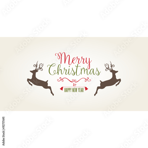 Christmas Card with Text Design and Reindeer 