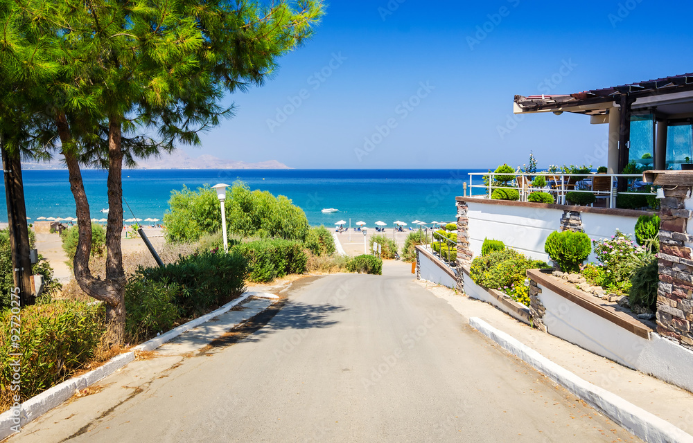 Street view for Vilcha bay on Rhodes
