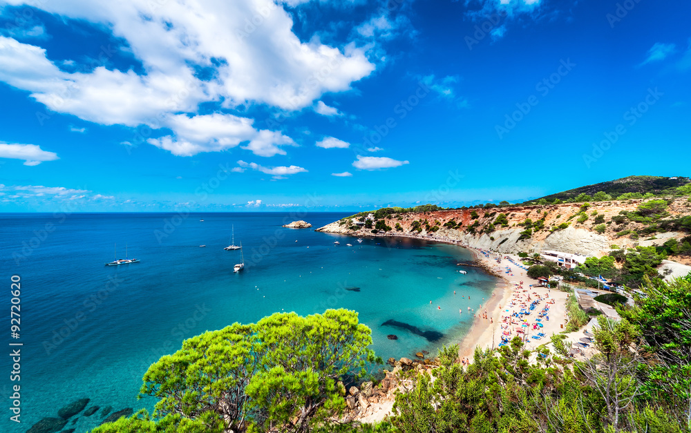 Fototapeta premium Cala d'Hort beach of Ibiza. Balearic Islands