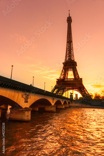 Eiffel tower at sunrise, Paris. © Luciano Mortula-LGM