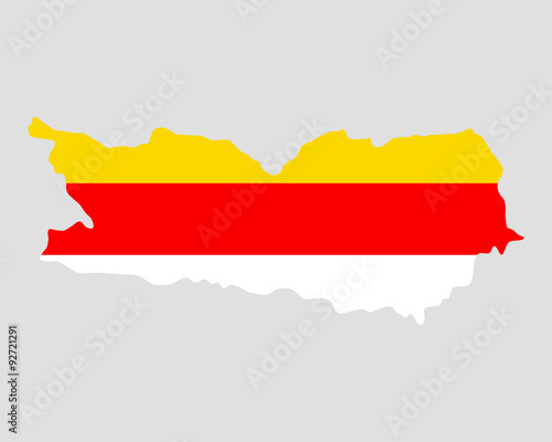 Karte und Fahne von Kärnten