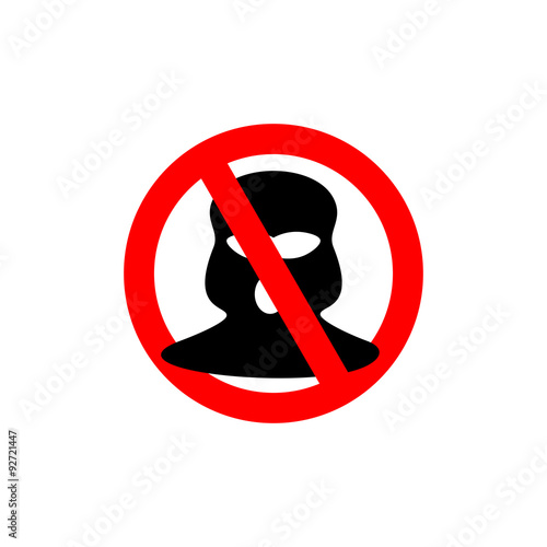 Symbol of stop terrorism on white background