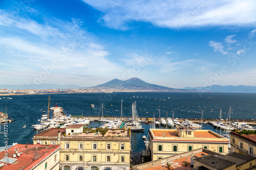 Napoli and mount Vesuvius in Italy