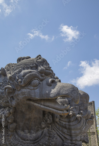 Stone sculpture on entrance door of temple